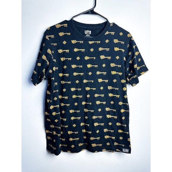UT Uniqlo Blizzard Key Print Crewneck Graphic T Shirt Medium Black Mens - Picture 1 of 5
